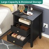 image:imageYITAHOME Set of 2 Nightstand with Charging Station Night Stands with 2 Drawers for Bedroom Modern Bedside Table End Side Table with USB Ports and Outlets Black