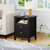 image:imageYITAHOME Set of 2 Nightstand with Charging Station Night Stands with 2 Drawers for Bedroom Modern Bedside Table End Side Table with USB Ports and Outlets Black