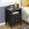 image:imageYITAHOME Set of 2 Nightstand with Charging Station Night Stands with 2 Drawers for Bedroom Modern Bedside Table End Side Table with USB Ports and Outlets Black