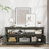 image:imageYITAHOME TV Stand for 6555 Inch Television Farmhouse Entertainment Center Television Stand with Power Outlets and Open Shelf Media Console TV Cabinet for Living Room Dark GreyDark Grey