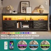 image:imageYITAHOME TV Stand for 6555 Inch Television Farmhouse Entertainment Center Television Stand with Power Outlets and Open Shelf Media Console TV Cabinet for Living Room Dark GreyDark Grey