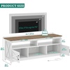 image:imageYITAHOME TV Stand for 6555 Inch Television Farmhouse Entertainment Center Television Stand with Power Outlets and Open Shelf Media Console TV Cabinet for Living Room Dark GreyGrey WhiteGrey Wash