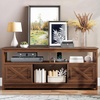 image:imageYITAHOME TV Stand for 6555 Inch Television Farmhouse Entertainment Center Television Stand with Power Outlets and Open Shelf Media Console TV Cabinet for Living Room Dark GreyWalnut