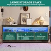 image:imageYITAHOME TV Stand for 6555 Inch Television Farmhouse Entertainment Center Television Stand with Power Outlets and Open Shelf Media Console TV Cabinet for Living Room Dark GreyDark Grey