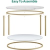 image:imageYITAHOME White Marble Round Coffee Table with Glass for Living Room 2Tier Circle Coffee Table with Storage Clear Coffee Table Simple Modern Center Cocktail Table White amp GoldGold