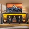 image:imageYITAHOME 335 Tall TV Stand for 75 inch TV LED Entertainment Center with Storage Black TV Stands for Living Room with Acrylic Doors amp Power Outlets Tall TV Console Cabinet BlackBlack