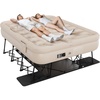 image:imageYITAHOME Inflatable Queen Air Bed with Steel Frame and Builtin Pump QuickInflate Air Mattress Portable Blowup Mattress with Rolling Case 500 lbs Capacity for Camping Travel and Guests Brown