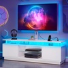 image:imageYITAHOME Modern TV Stand with Mount amp 2 Doors for 757065 Inch TVs  Builtin Power Outlets LED Light Strip Media Console with Storage Entertainment Center for Living Room WhiteWhite
