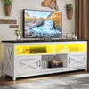 image:imageYITAHOME TV Stand for 6555 Inch Television Farmhouse Entertainment Center Television Stand with Power Outlets and Open Shelf Media Console TV Cabinet for Living Room Dark GreyWhiteBlack
