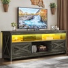 image:imageYITAHOME TV Stand for 6555 Inch Television Farmhouse Entertainment Center Television Stand with Power Outlets and Open Shelf Media Console TV Cabinet for Living Room Dark GreyDark Grey