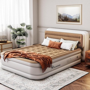image:imageYITAHOME 18 Flocked Top Queen Air Mattress with Pump and Banded Headboard Durable Inflatable Bed BlowUp Mattress for Indoor and Outdoor Use Brown