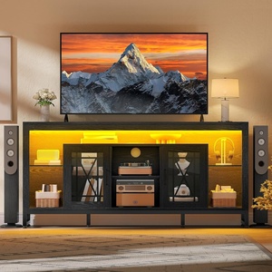image:imageYITAHOME 335 Tall TV Stand for 75 inch TV LED Entertainment Center with Storage Black TV Stands for Living Room with Acrylic Doors amp Power Outlets Tall TV Console Cabinet BlackBlack