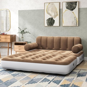 image:imageYITAHOME Queen Size Air Sofa Bed Mattress with Headboard and Pump Blow Up Couch Inflatable Bed for Home Living Room 79 x 60 x 25 Expanded Size Brown