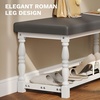 image:imageYITAHOME 48 Inch Entryway Bench Storage Bench with Metal Shelf amp Cushioned Seat Indoor Shoe Rack Bench Seat for Dressing Room Bedroom Hallway Entrance Brown amp BlackGrey  White