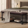 image:imageYITAHOME 48 Inch Entryway Bench Storage Bench with Metal Shelf amp Cushioned Seat Indoor Shoe Rack Bench Seat for Dressing Room Bedroom Hallway Entrance Brown amp BlackBrown  Black
