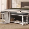 image:imageYITAHOME 48 Inch Entryway Bench Storage Bench with Metal Shelf amp Cushioned Seat Indoor Shoe Rack Bench Seat for Dressing Room Bedroom Hallway Entrance Brown amp BlackGrey  White