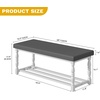 image:imageYITAHOME 48 Inch Entryway Bench Storage Bench with Metal Shelf amp Cushioned Seat Indoor Shoe Rack Bench Seat for Dressing Room Bedroom Hallway Entrance Brown amp BlackGrey  White
