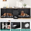 image:imageYITAHOME 945 Large Dog Crate Furniture with Feeder Bowls Heavy Duty Dog Kennel with Room Divider and Drawer Wooden Dog House TV Stand Table Indoor for 2 LargeMedium Dogs Black