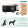 image:imageYITAHOME 945 Large Dog Crate Furniture with Feeder Bowls Heavy Duty Dog Kennel with Room Divider and Drawer Wooden Dog House TV Stand Table Indoor for 2 LargeMedium Dogs Black