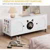 image:imageYITAHOME Cat Litter Box Enclosure for 2 Cats Hidden Litter Box Furniture with Double Rooms Scratching Pad PompomHanging Hooks Wooden Cat House 472 L x177 W x204 H All White
