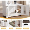 image:imageYITAHOME Cat Tree with Litter Box Enclosure 2in1 Cat Furniture Modern Cat Condo with Cat House Perch Food Station Hammocks Scratch Post Hair Brush 535 Inch WhiteMilk White
