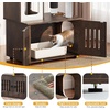 image:imageYITAHOME Cat Tree with Litter Box Enclosure 2in1 Cat Furniture Modern Cat Condo with Cat House Perch Food Station Hammocks Scratch Post Hair Brush 535 Inch WhiteRustic Brown