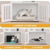 image:imageYITAHOME Cat Tree with Litter Box Enclosure 2in1 Cat Furniture Modern Cat Condo with Cat House Perch Food Station Hammocks Scratch Post Hair Brush 535 Inch WhiteMilk White