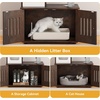 image:imageYITAHOME Cat Tree with Litter Box Enclosure 2in1 Cat Furniture Modern Cat Condo with Cat House Perch Food Station Hammocks Scratch Post Hair Brush 535 Inch WhiteRustic Brown