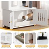 image:imageYITAHOME Cat Tree with Litter Box Enclosure 2in1 Cat Furniture Modern Cat Condo with Cat House Perch Food Station Hammocks Scratch Post Hair Brush 535 Inch WhiteSnow White