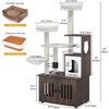 image:imageYITAHOME Cat Tree with Litter Box Enclosure 2in1 Cat Furniture Modern Cat Condo with Cat House Perch Food Station Hammocks Scratch Post Hair Brush 535 Inch WhiteRustic Brown