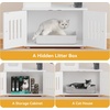 image:imageYITAHOME Cat Tree with Litter Box Enclosure 2in1 Cat Furniture Modern Cat Condo with Cat House Perch Food Station Hammocks Scratch Post Hair Brush 535 Inch WhiteSnow White