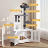 image:imageYITAHOME Cat Tree with Litter Box Enclosure 2in1 Cat Furniture Modern Cat Condo with Cat House Perch Food Station Hammocks Scratch Post Hair Brush 535 Inch WhiteMilk White