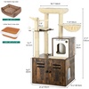 image:imageYITAHOME Cat Tree with Litter Box Enclosure Wooden Cat Tower Furniture for Large Cats 20 lbs Heavy Duty 2in1 Modern Condo House with Scratching Posts Perch Caves and Washable Cushions Brown