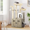 image:imageYITAHOME Cat Tree with Litter Box Enclosure Wooden Cat Tower Furniture for Large Cats Heavy Duty 2in1 Modern Condo House with Scratching Posts Bed Caves and Washable Cushions Gray