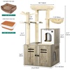 image:imageYITAHOME Cat Tree with Litter Box Enclosure Wooden Cat Tower Furniture for Large Cats Heavy Duty 2in1 Modern Condo House with Scratching Posts Bed Caves and Washable Cushions Gray