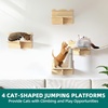 image:imageYITAHOME Cat Wall Shelves and Perches for Wall Solid Wood Wall Mounted Cat Furniture 18 Piece Set Cat Climbing Shelves Playground Scratching Post with 6 Steps Indoor Mounted Condos House