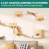 image:imageYITAHOME Cat Wall Shelves and Perches for Wall Solid Wood Wall Mounted Cat Furniture 9 Piece Set Cat Climbing Shelves Playground Scratching Post with 4 Steps Indoor Mounted Condos House