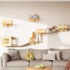 image:imageYITAHOME Cat Wall Shelves and Perches for Wall Solid Wood Wall Mounted Cat Furniture 9 Piece Set Cat Climbing Shelves Playground Scratching Post with 4 Steps Indoor Mounted Condos House