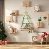 image:imageYITAHOME Christmas Solid Wood Cat Wall Shelves and Perches for Wall Pine Wall Mounted Cat Tree 13 Piece Set Cat Climbing Shelves with House Mat Christmas Tree Scratcher Feeding Bowl for Cats