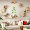 image:imageYITAHOME Christmas Solid Wood Cat Wall Shelves and Perches for Wall Pine Wall Mounted Cat Tree 13 Piece Set Cat Climbing Shelves with House Mat Christmas Tree Scratcher Feeding Bowl for Cats