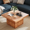 image:imageYITAHOME Coffee Table Square LED Coffee Table Burl Wood Grain Tea Coffee Tables for Living RoomApartment Modern Wooden Center Table for Office Decor Burl WoodBrown