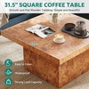 image:imageYITAHOME Coffee Table Square LED Coffee Table Burl Wood Grain Tea Coffee Tables for Living RoomApartment Modern Wooden Center Table for Office Decor Burl WoodBrown