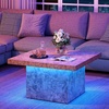 image:imageYITAHOME Coffee Table Square LED Coffee Table Burl Wood Grain Tea Coffee Tables for Living RoomApartment Modern Wooden Center Table for Office Decor Burl WoodBrown