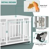 image:imageYITAHOME Dog Crate Furniture Heavy Duty Dog Cage Wooden Side End Table with Wheels ChewResistant Metal Dog Kennel with Removable Tray Dog House Indoor for Small Medium Dogs WhiteWhite
