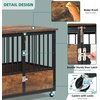 image:imageYITAHOME Dog Crate Furniture Heavy Duty Dog Cage Wooden Side End Table with Wheels ChewResistant Metal Dog Kennel with Removable Tray Dog House Indoor for Small Medium Dogs WhiteRustic Brown