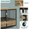 image:imageYITAHOME Dog Crate Furniture Heavy Duty Dog Cage Wooden Side End Table with Wheels ChewResistant Metal Dog Kennel with Removable Tray Dog House Indoor for Small Medium Dogs WhiteGreige