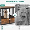 image:imageYITAHOME Dog Crate Furniture Heavy Duty Dog Cage Wooden Side End Table with Wheels ChewResistant Metal Dog Kennel with Removable Tray Dog House Indoor for Small Medium Dogs WhiteRustic Brown