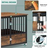 image:imageYITAHOME Dog Crate Furniture Heavy Duty Dog Cage Wooden Side End Table with Wheels ChewResistant Metal Dog Kennel with Removable Tray Dog House Indoor for Small Medium Dogs WhiteRustic Brown