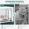 image:imageYITAHOME Dog Crate Furniture Heavy Duty Dog Cage Wooden Side End Table with Wheels ChewResistant Metal Dog Kennel with Removable Tray Dog House Indoor for Small Medium Dogs WhiteWhite