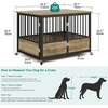 image:imageYITAHOME Dog Crate Furniture Heavy Duty Dog Cage Wooden Side End Table with Wheels ChewResistant Metal Dog Kennel with Removable Tray Dog House Indoor for Small Medium Dogs WhiteGreige